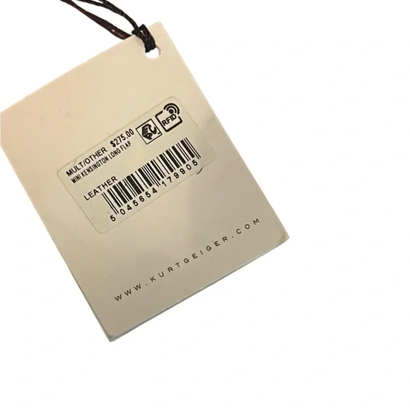 Kurt Geiger MINI KENSINGTON METALLIC LEATHER LONG FLAP CROSSBODY IN RAINBOW NWT - Picture 6 of 6